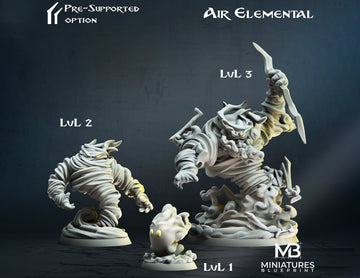 Air Elemental Miniature | Tabletop RPG Miniature | Miniatures Blueprint | Roleplaying 3D Printed Fantasy Mini - 3DPrintDen