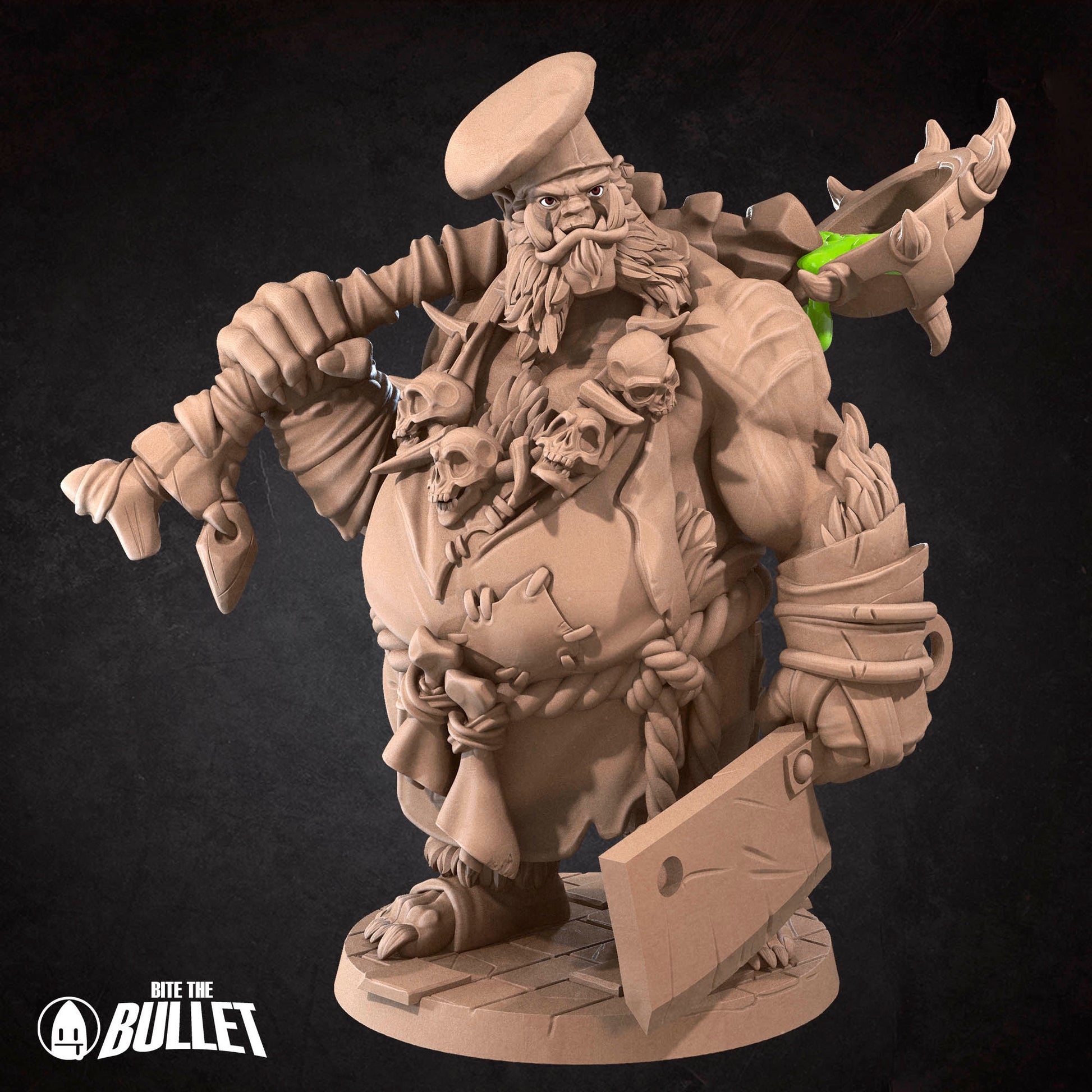 Ogre Chef Miniature | Tabletop RPG Miniature | Bite the Bullet | Roleplaying 3D Printed Fantasy Mini - 3DPrintDen