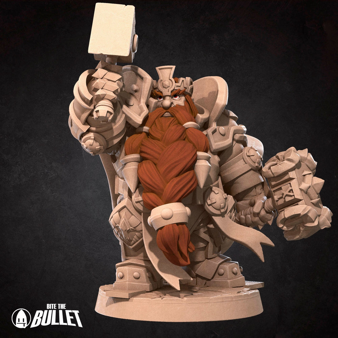 Dwarf Lord Miniature | Tabletop RPG Miniature | Bite the Bullet | Roleplaying 3D Printed Fantasy Mini - 3DPrintDen