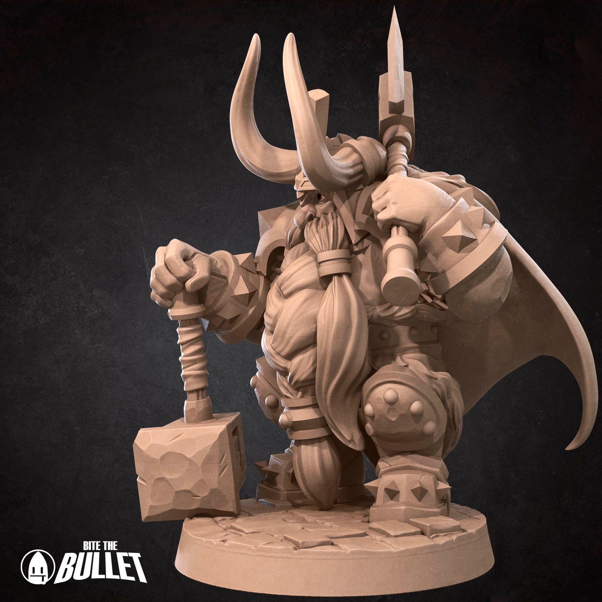 Dwarf King Miniature | Tabletop RPG Miniature | Bite the Bullet | Roleplaying 3D Printed Fantasy Mini - 3DPrintDen