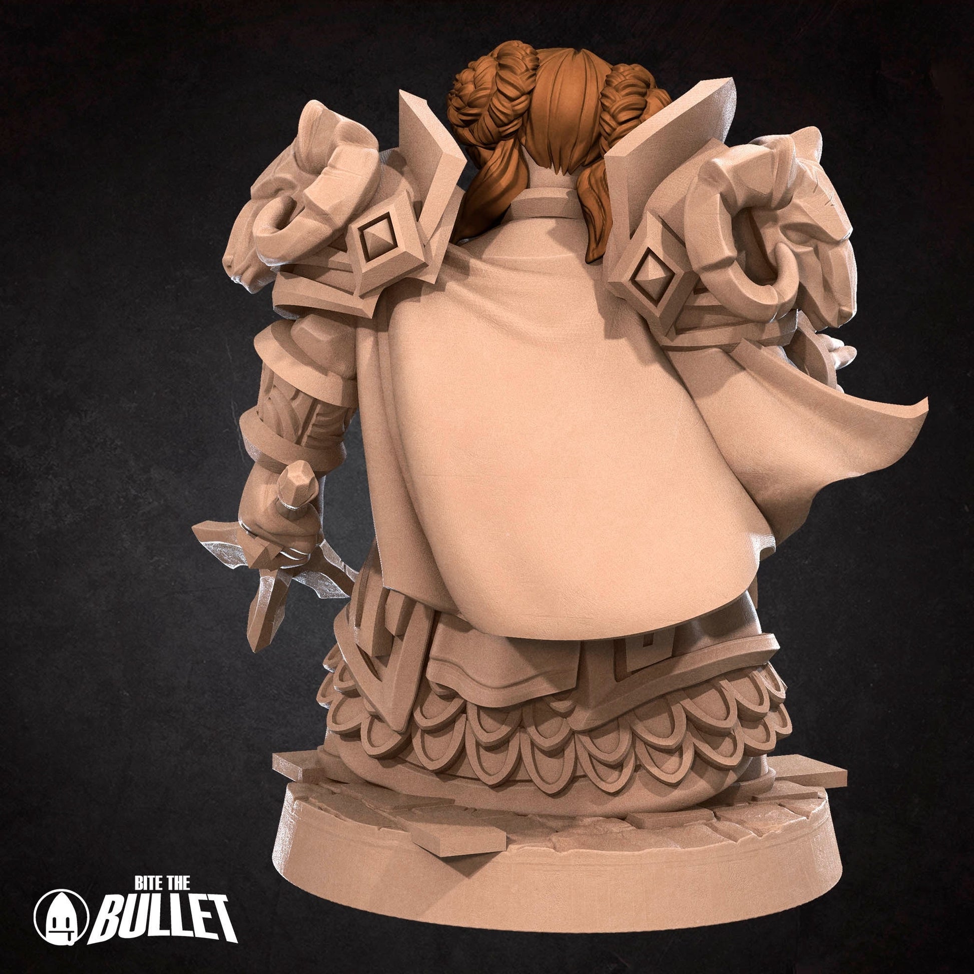 Dwarf Priestess Miniature | Tabletop RPG Miniature | Bite the Bullet | Roleplaying 3D Printed Fantasy Mini - 3DPrintDen