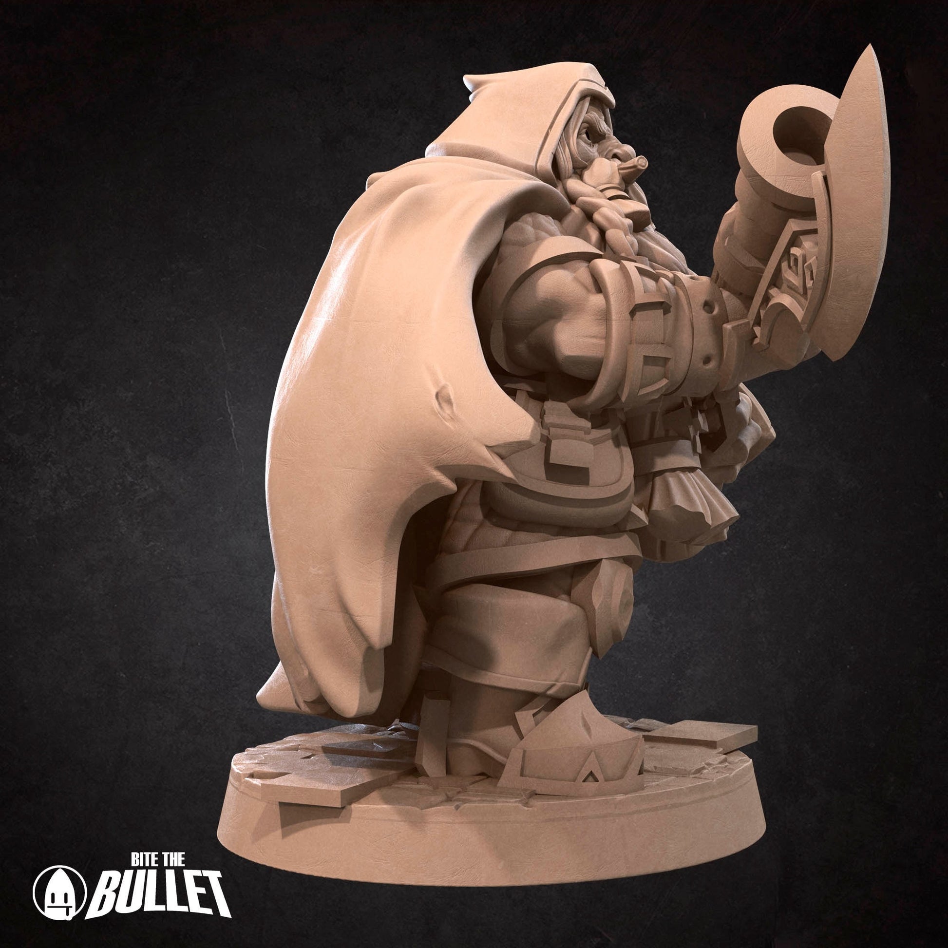 Dwarf Rifleman Miniature | Tabletop RPG Miniature | Bite the Bullet | Roleplaying 3D Printed Fantasy Mini - 3DPrintDen