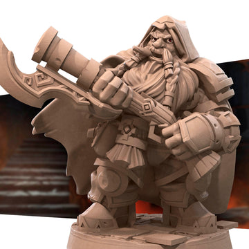 Dwarf Rifleman Miniature | Tabletop RPG Miniature | Bite the Bullet | Roleplaying 3D Printed Fantasy Mini - 3DPrintDen