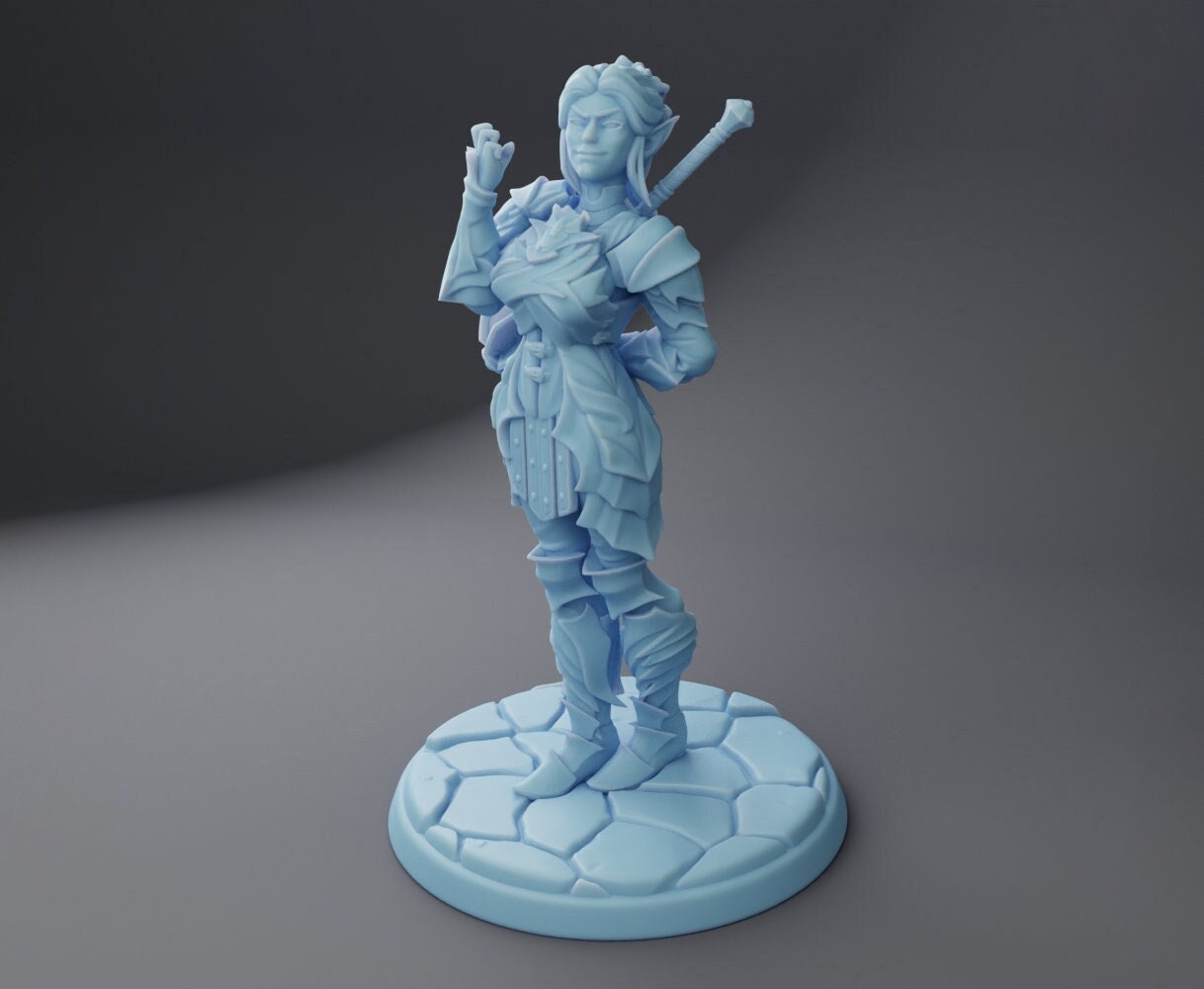 Female Drow Paladin Miniature, Mindy | Twin Goddess Miniatures | Tabletop RPG Miniature | Roleplaying 3D Printed Fantasy Mini - 3DPrintDen