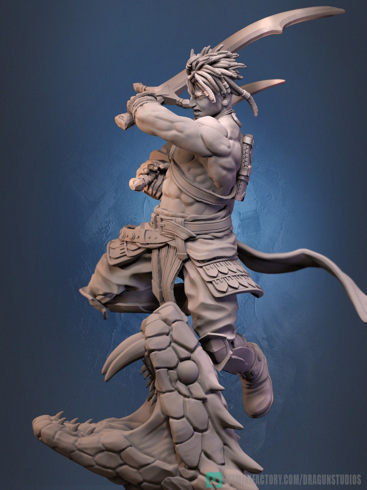 Warrior Miniature | Dragun Studios | Tabletop RPG Miniature | Roleplaying 3D Printed Fantasy Mini - 3DPrintDen