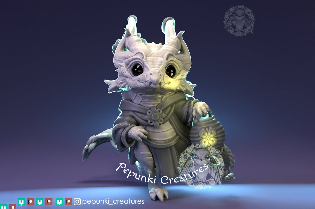 Dragoncito Miniature | Tabletop RPG Miniature | Pepunki Creatures | Roleplaying 3D Printed Fantasy Mini - 3DPrintDen