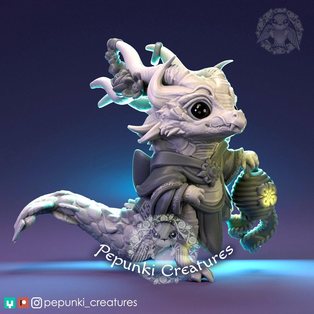 Dragoncito Miniature | Tabletop RPG Miniature | Pepunki Creatures | Roleplaying 3D Printed Fantasy Mini - 3DPrintDen