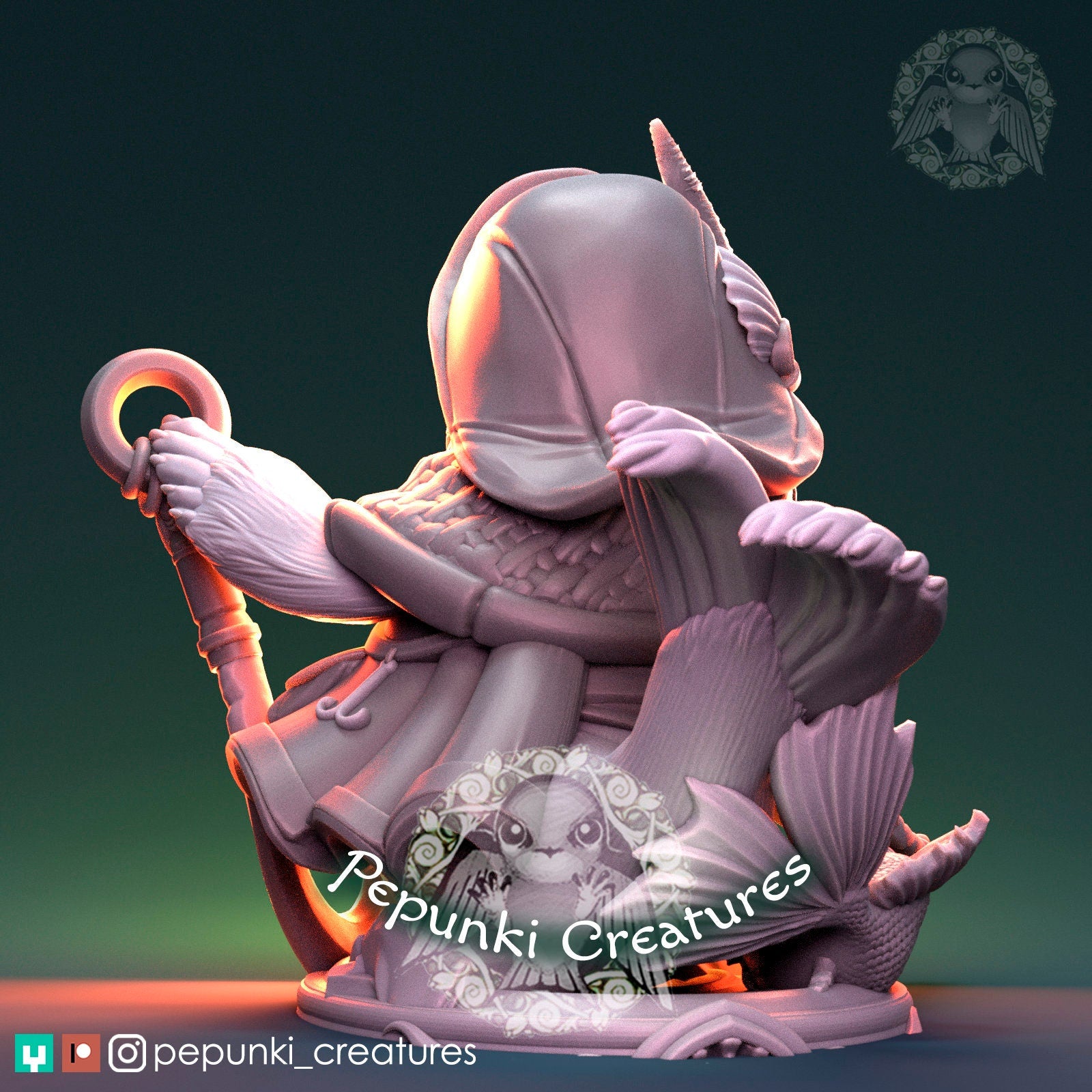 Seal Sailor Miniature | Tabletop RPG Miniature | Pepunki Creatures | Roleplaying 3D Printed Fantasy Mini - 3DPrintDen