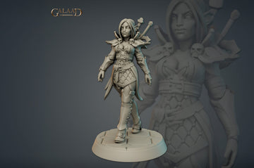 Female Vampire Miniature | Tabletop RPG Miniature | Galaad Miniatures | Roleplaying 3D Printed Fantasy Mini - 3DPrintDen