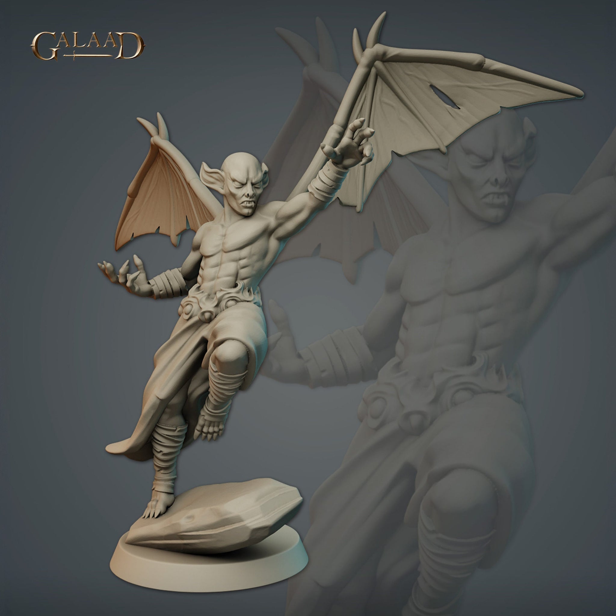 Vampire Lord Miniature | Tabletop RPG Miniature | Galaad Miniatures | Roleplaying 3D Printed Fantasy Mini - 3DPrintDen