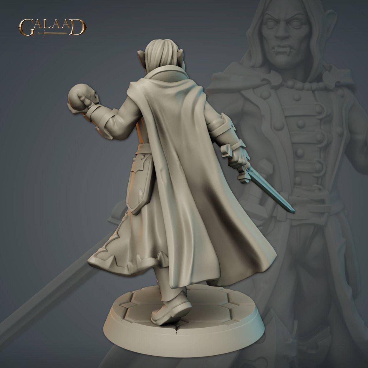 Vampire Miniature | Tabletop RPG Miniature | Galaad Miniatures | Roleplaying 3D Printed Fantasy Mini - 3DPrintDen