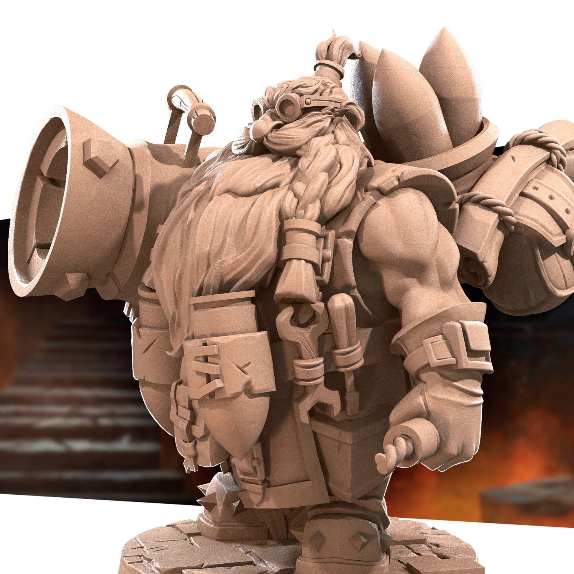 Dwarf Artillery Miniature | Tabletop RPG Miniature | Bite the Bullet | Roleplaying 3D Printed Fantasy Mini - 3DPrintDen