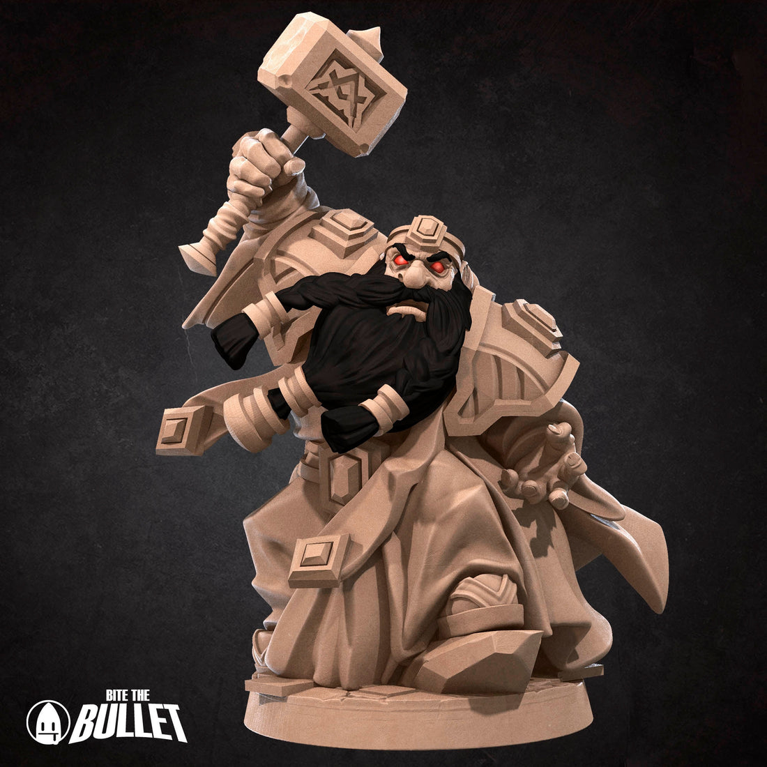 Dwarf King Miniature | Tabletop RPG Miniature | Bite the Bullet | Roleplaying 3D Printed Fantasy Mini - 3DPrintDen