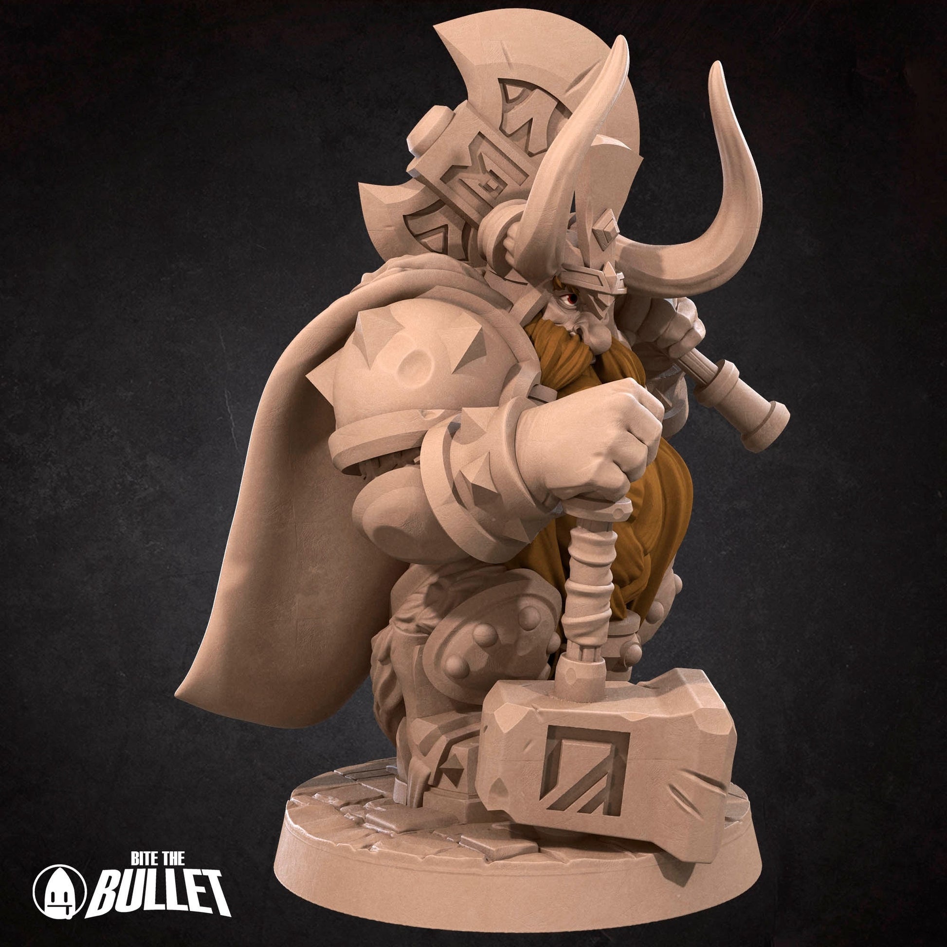 Dwarf King Miniature | Tabletop RPG Miniature | Bite the Bullet | Roleplaying 3D Printed Fantasy Mini - 3DPrintDen