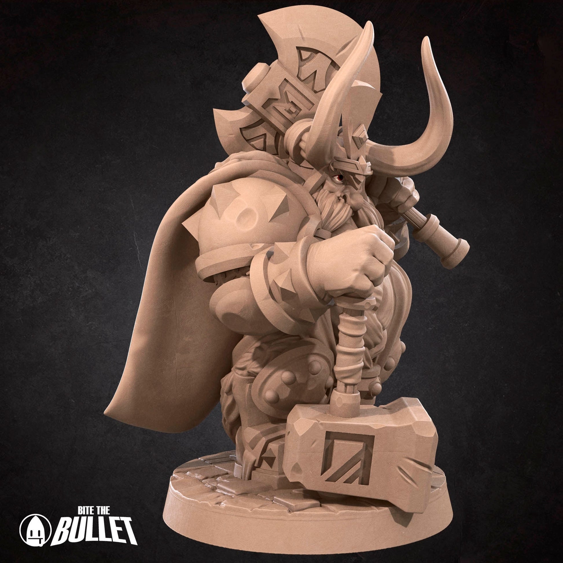 Dwarf King Miniature | Tabletop RPG Miniature | Bite the Bullet | Roleplaying 3D Printed Fantasy Mini - 3DPrintDen