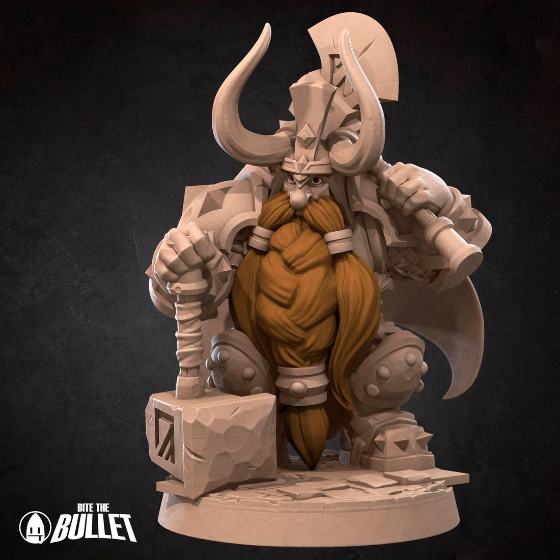 Dwarf King Miniature | Tabletop RPG Miniature | Bite the Bullet | Roleplaying 3D Printed Fantasy Mini - 3DPrintDen