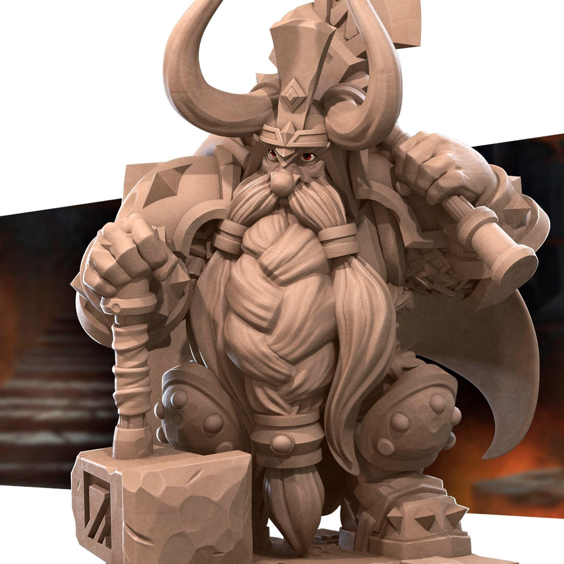 Dwarf King Miniature | Tabletop RPG Miniature | Bite the Bullet | Roleplaying 3D Printed Fantasy Mini - 3DPrintDen