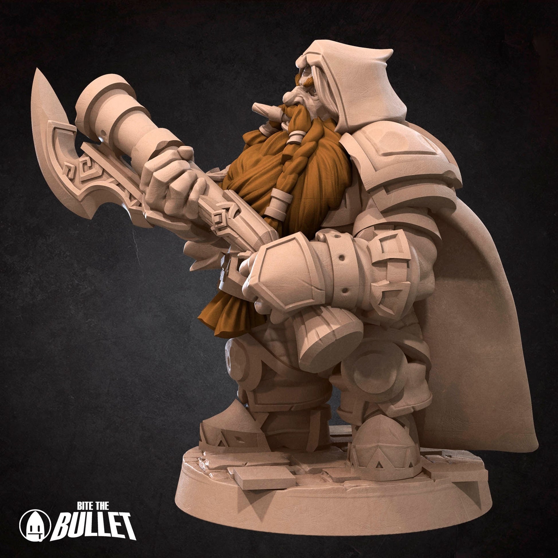 Dwarf Rifleman Miniature | Tabletop RPG Miniature | Bite the Bullet | Roleplaying 3D Printed Fantasy Mini - 3DPrintDen