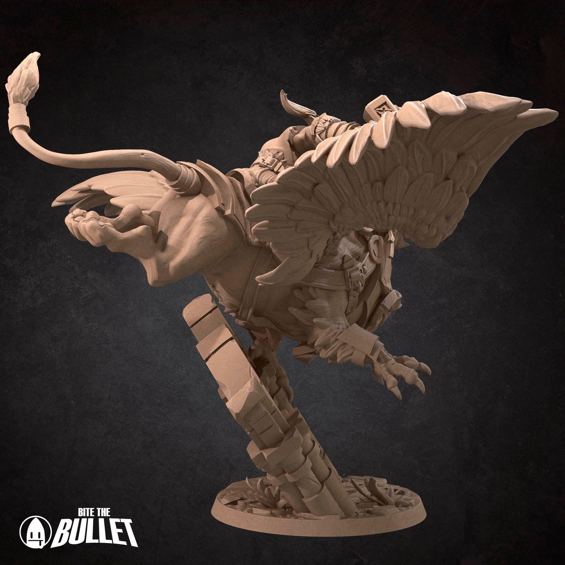 Dwarf Gryphon Master Miniature | Tabletop RPG Miniature | Bite the Bullet | Roleplaying 3D Printed Fantasy Mini - 3DPrintDen