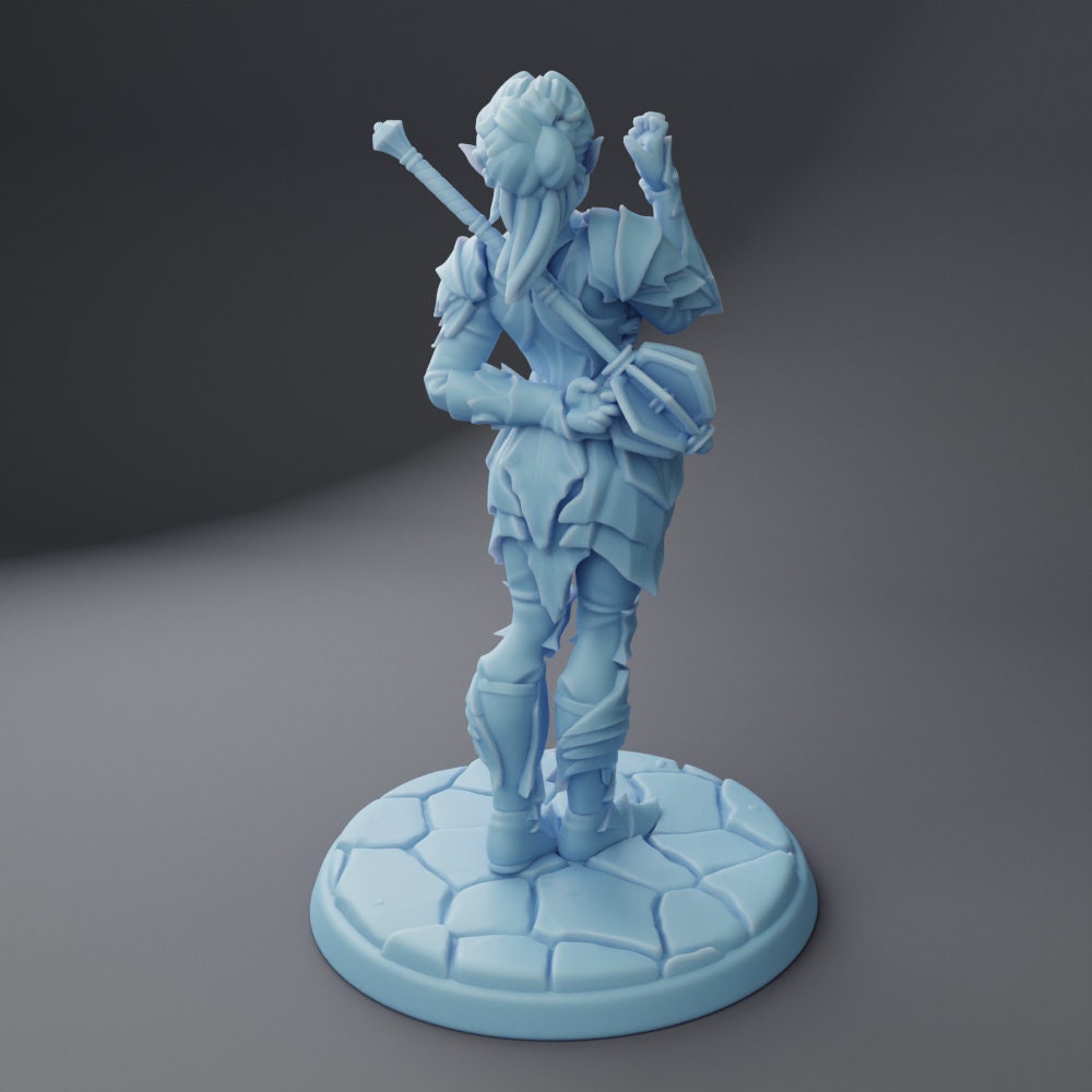 Female Drow Paladin Miniature, Mindy | Twin Goddess Miniatures | Tabletop RPG Miniature | Roleplaying 3D Printed Fantasy Mini - 3DPrintDen