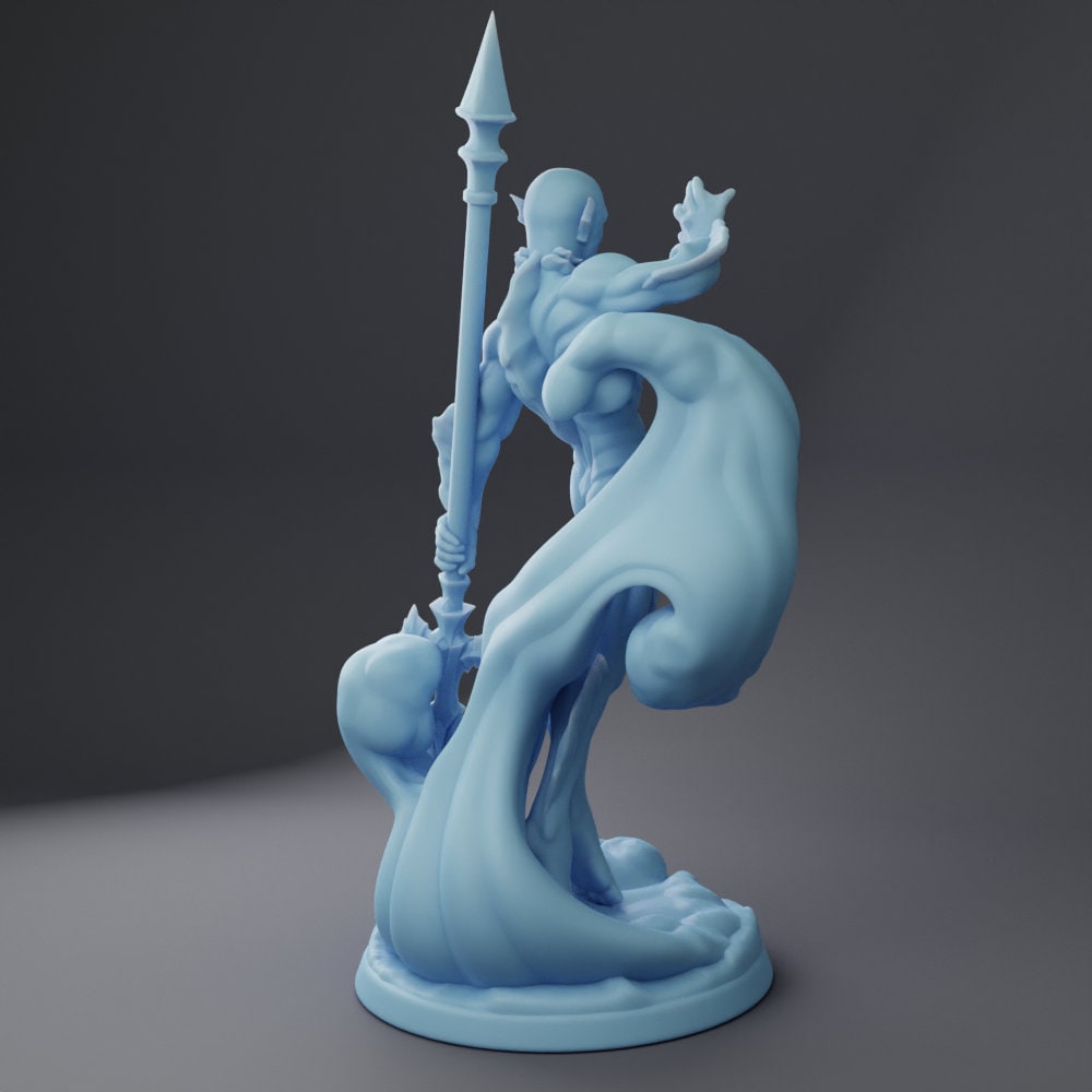 Sahuagin Miniature | Twin Goddess Miniatures | Tabletop RPG Miniature | Roleplaying 3D Printed Fantasy Mini - 3DPrintDen