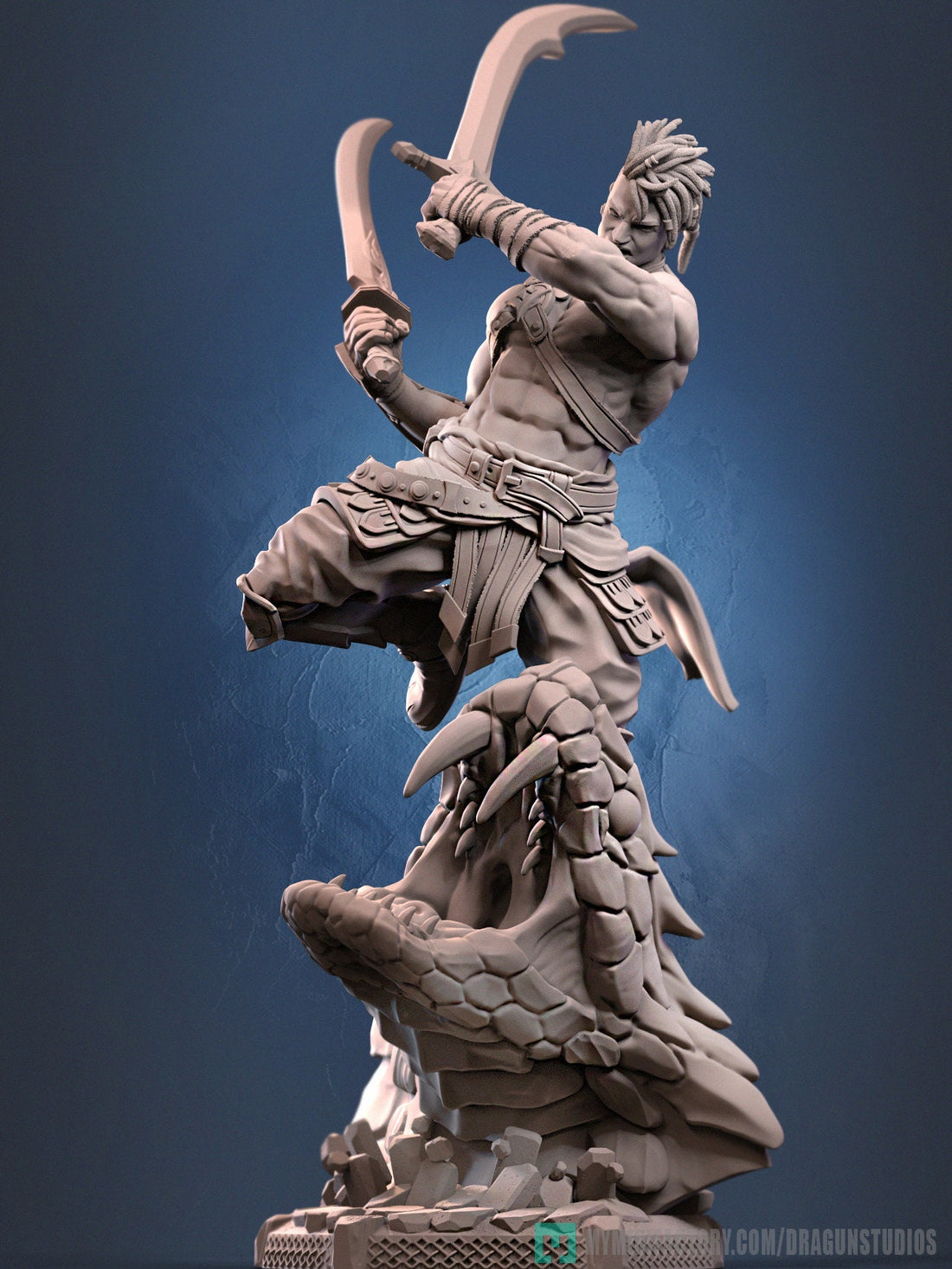 Warrior Miniature | Dragun Studios | Tabletop RPG Miniature | Roleplaying 3D Printed Fantasy Mini - 3DPrintDen