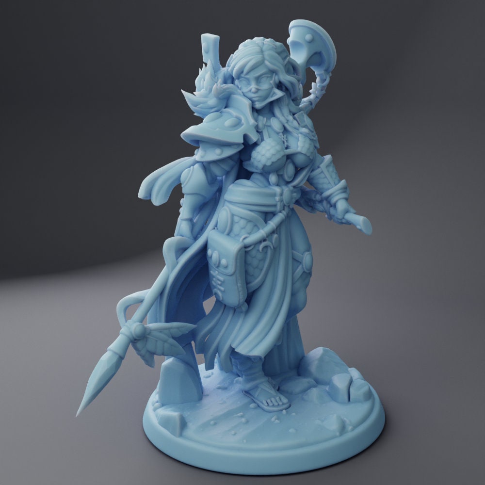 Female Exodite Miniature | Twin Goddess Miniatures | Tabletop RPG Miniature | Roleplaying 3D Printed Fantasy Mini - 3DPrintDen