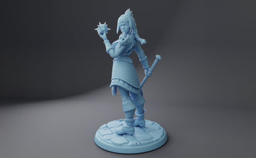 Female Cleric Miniature, Ebonheart | Twin Goddess Miniatures | Tabletop RPG Miniature | Roleplaying 3D Printed Fantasy Mini - 3DPrintDen