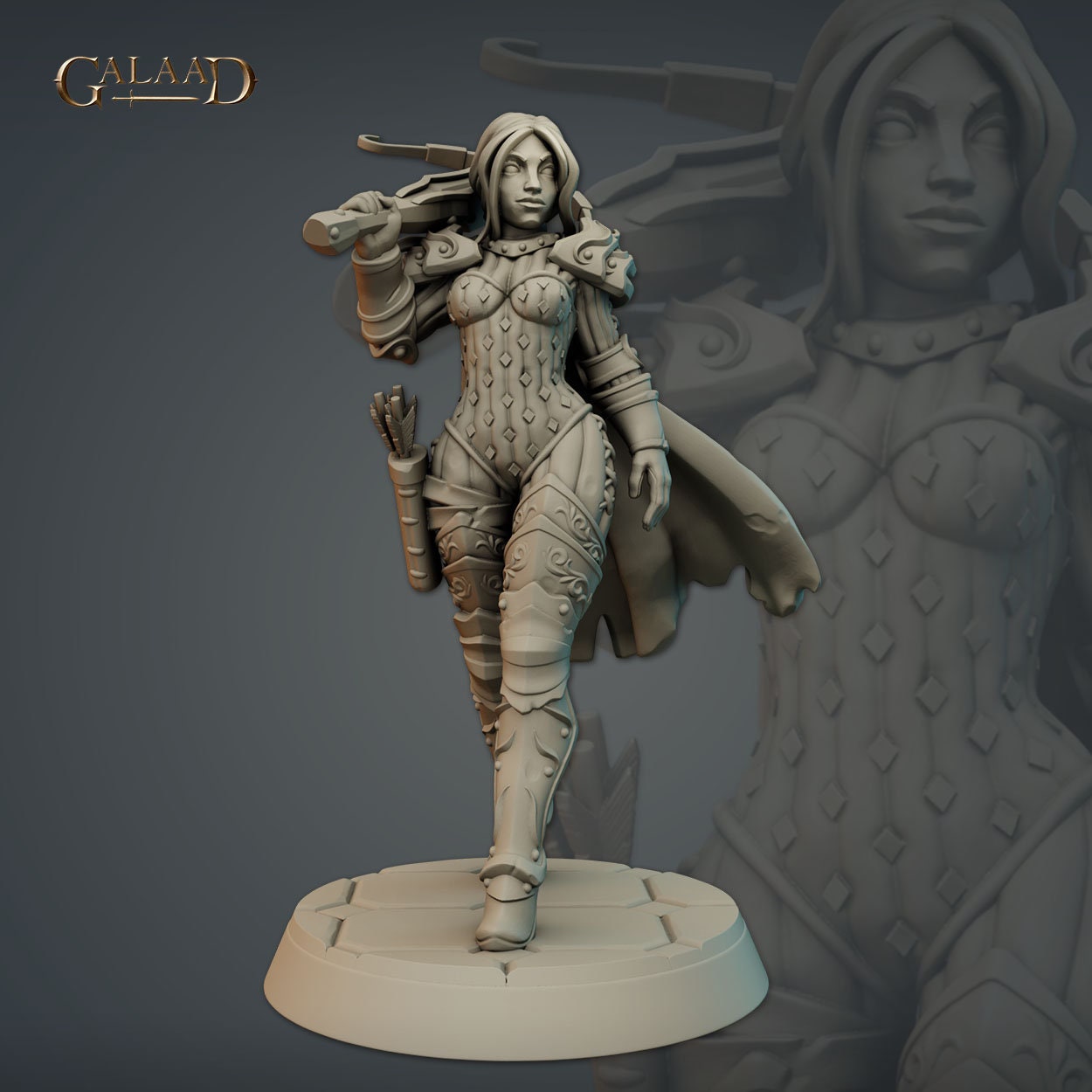 Female Warden Miniature | Tabletop RPG Miniature | Galaad Miniatures | Roleplaying 3D Printed Fantasy Mini - 3DPrintDen