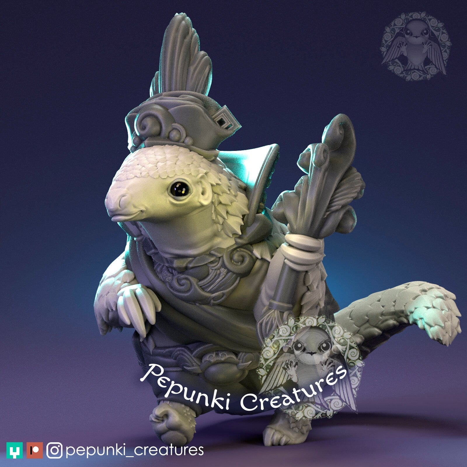 Pangolin Sorcerer Miniature | Pepunki Creatures