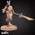 Female Tiefling Fighter Miniature | Tabletop RPG Miniature | Bite the Bullet | Roleplaying 3D Printed Fantasy Mini - 3DPrintDen