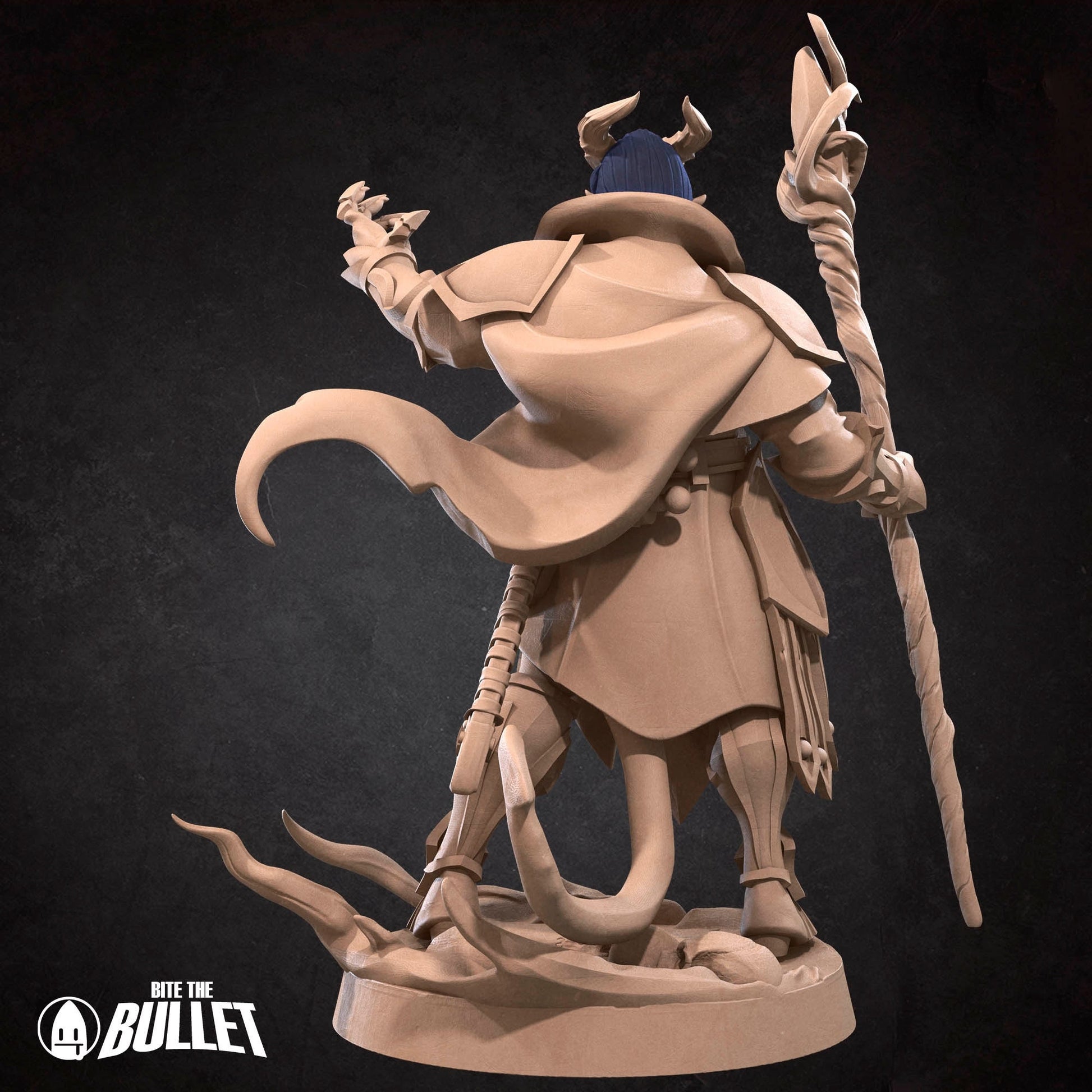 Tiefling Warlock Miniature | Tabletop RPG Miniature | Bite the Bullet | Roleplaying 3D Printed Fantasy Mini - 3DPrintDen