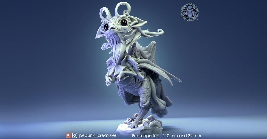 Fairy Dragon Miniature | Tabletop RPG Miniature | Pepunki Creatures | Roleplaying 3D Printed Fantasy Mini - 3DPrintDen