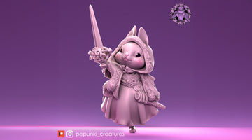 Bunny Rogue Miniature | Tabletop RPG Miniature | Pepunki Creatures | Roleplaying 3D Printed Fantasy Mini - 3DPrintDen