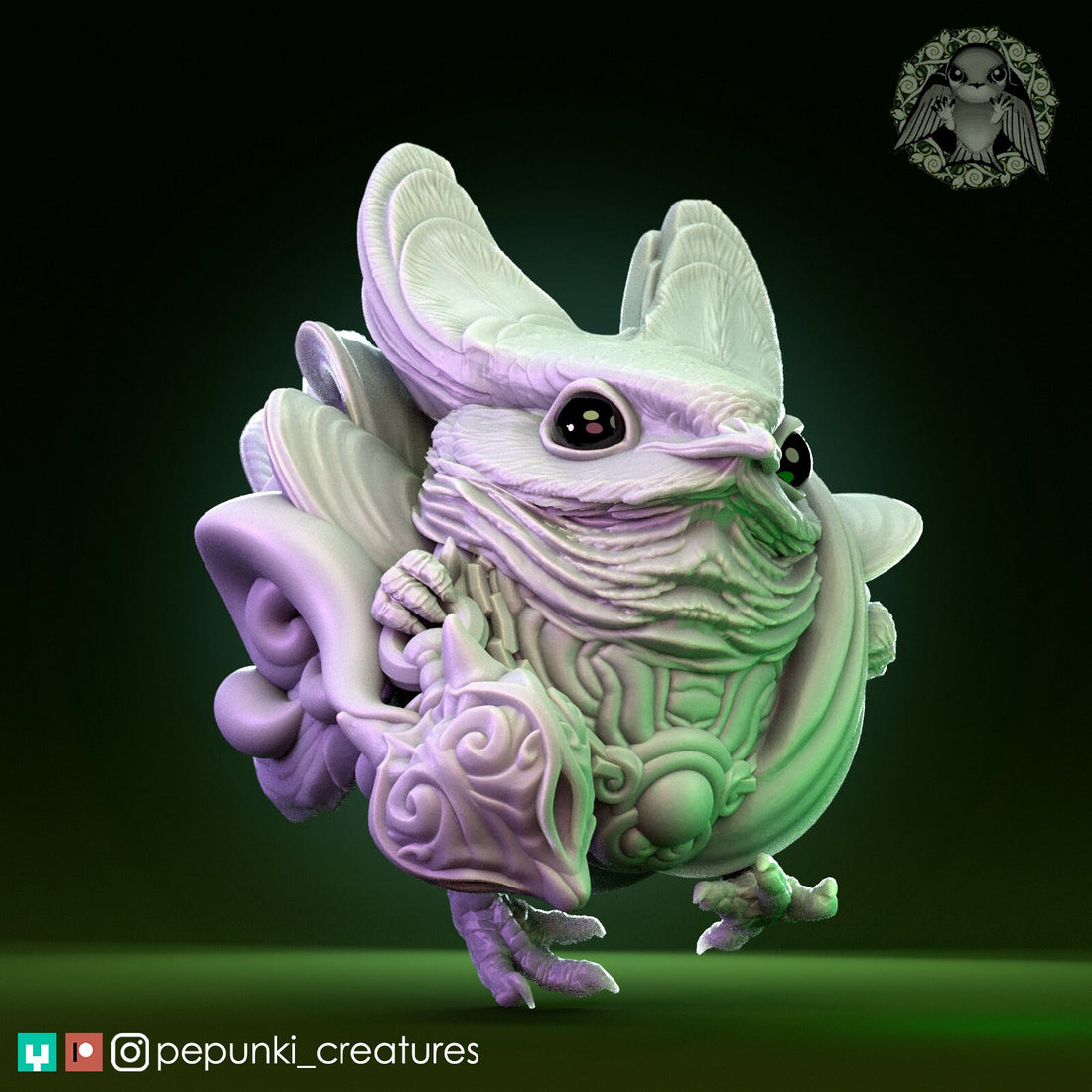 Nightjar Bird Boss Miniature | Tabletop RPG Miniature | Pepunki Creatures | Roleplaying 3D Printed Fantasy Mini - 3DPrintDen