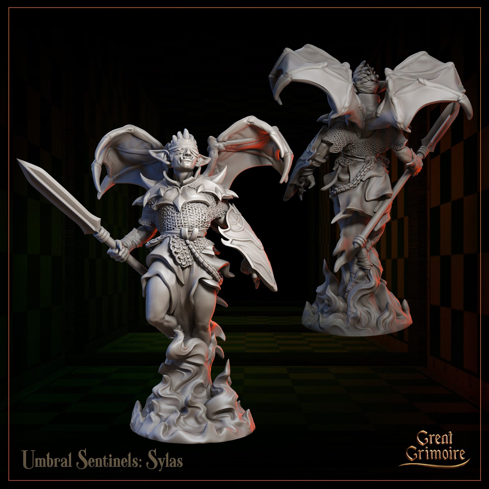 Umbral Sentinels | Tabletop RPG Miniature | Great Grimoire | Roleplaying 3D Printed Fantasy Mini - 3DPrintDen