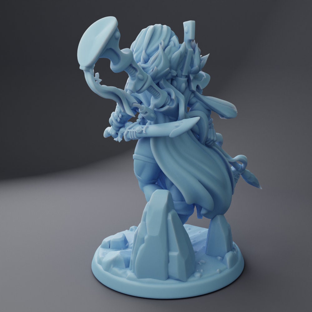 Female Exodite Miniature | Twin Goddess Miniatures | Tabletop RPG Miniature | Roleplaying 3D Printed Fantasy Mini - 3DPrintDen