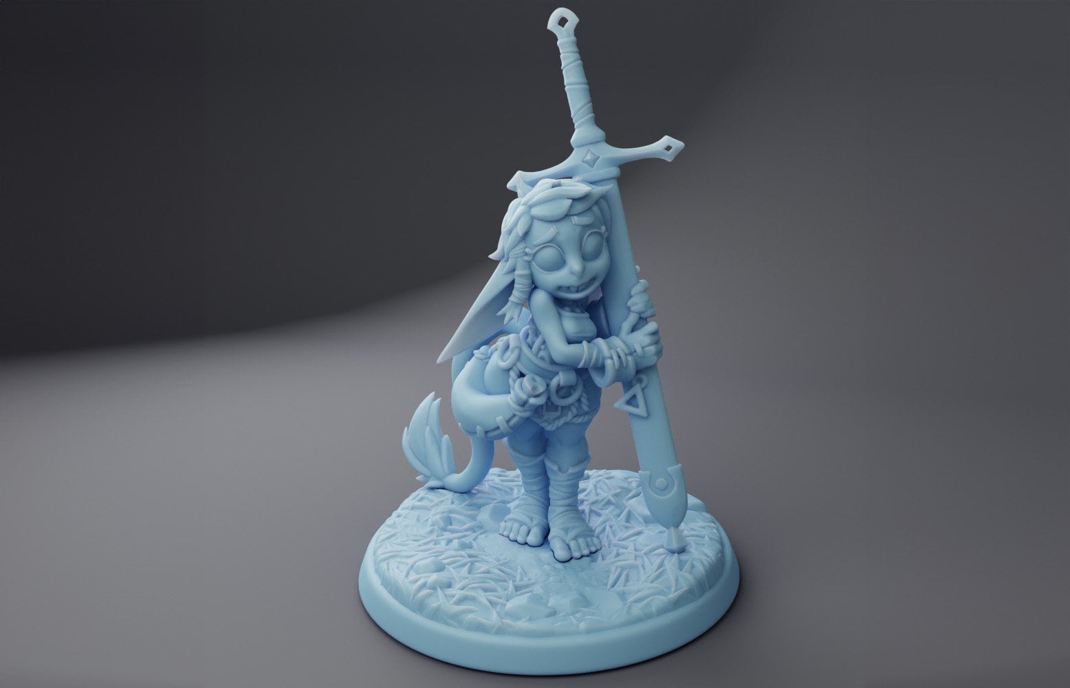 Female Goblin Squire Miniature | Twin Goddess Miniatures | Tabletop RPG Miniature | Roleplaying 3D Printed Fantasy Mini - 3DPrintDen