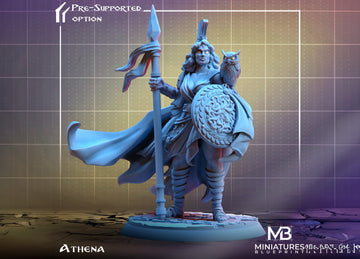 Athena Miniature | Tabletop RPG Miniature | Miniatures Blueprint | Roleplaying 3D Printed Fantasy Mini - 3DPrintDen