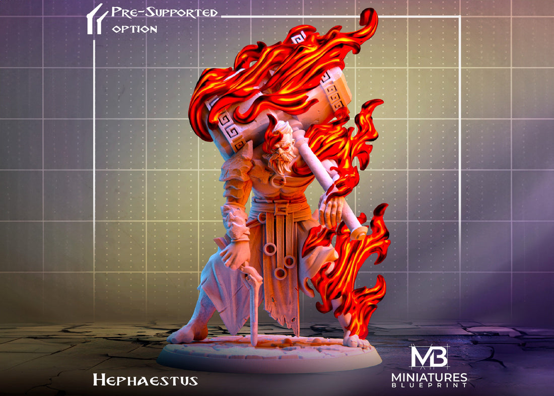 Hephaestus Miniature | Tabletop RPG Miniature | Miniatures Blueprint | Roleplaying 3D Printed Fantasy Mini - 3DPrintDen