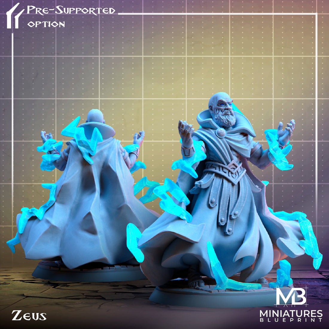 Zeus Miniature | Tabletop RPG Miniature | Miniatures Blueprint | Roleplaying 3D Printed Fantasy Mini - 3DPrintDen