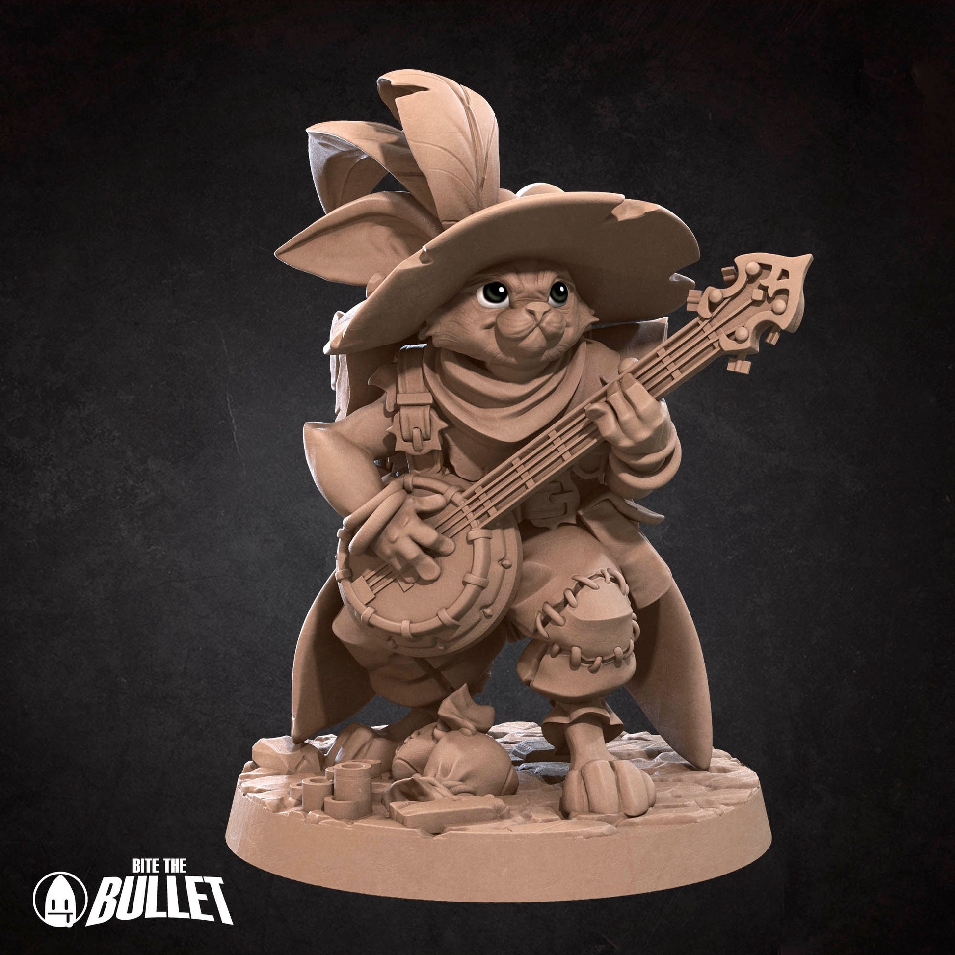 Harengon Bard Miniature | Tabletop RPG Miniature | Bite the Bullet | Roleplaying 3D Printed Fantasy Mini - 3DPrintDen