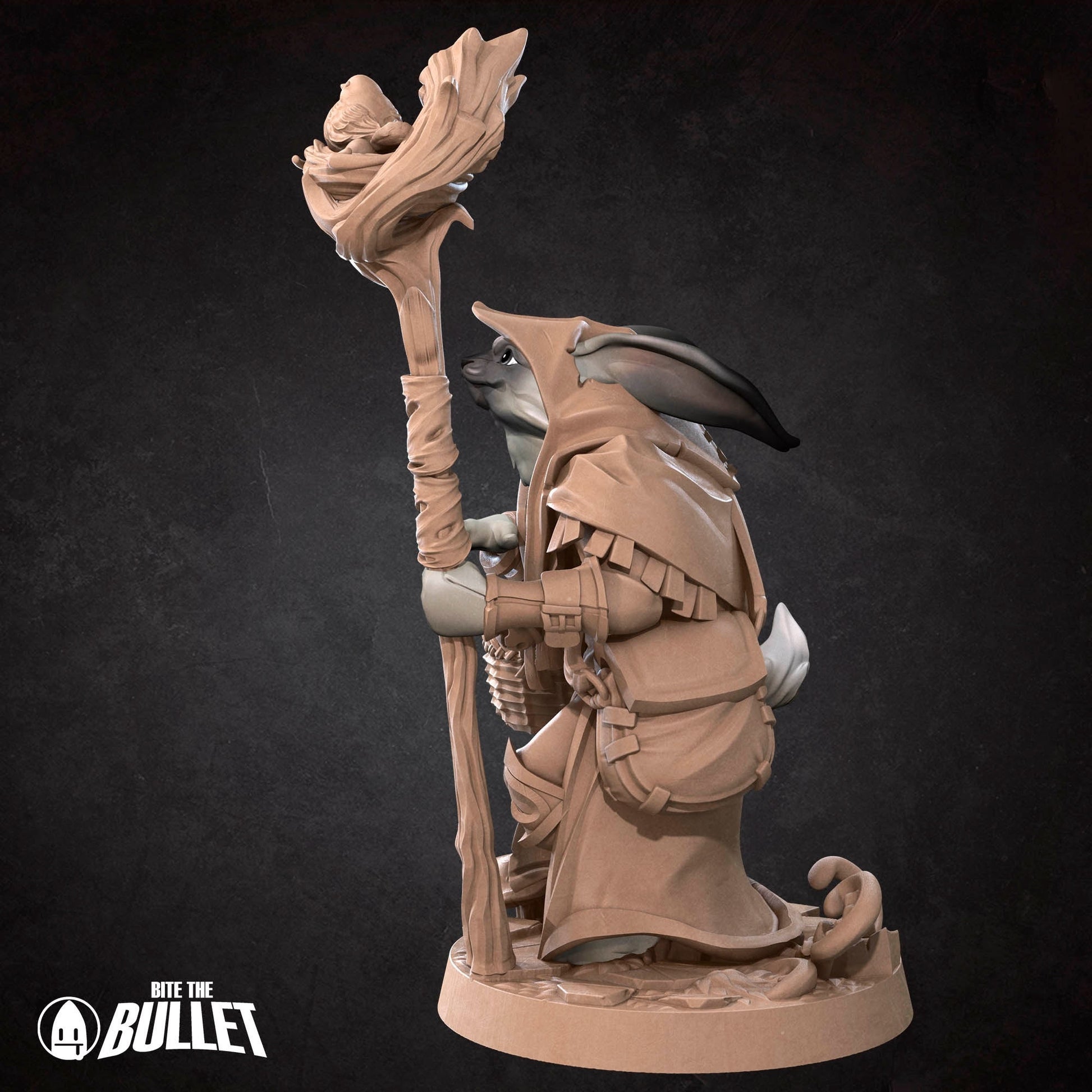 Harengon Druid Miniature | Tabletop RPG Miniature | Bite the Bullet | Roleplaying 3D Printed Fantasy Mini - 3DPrintDen