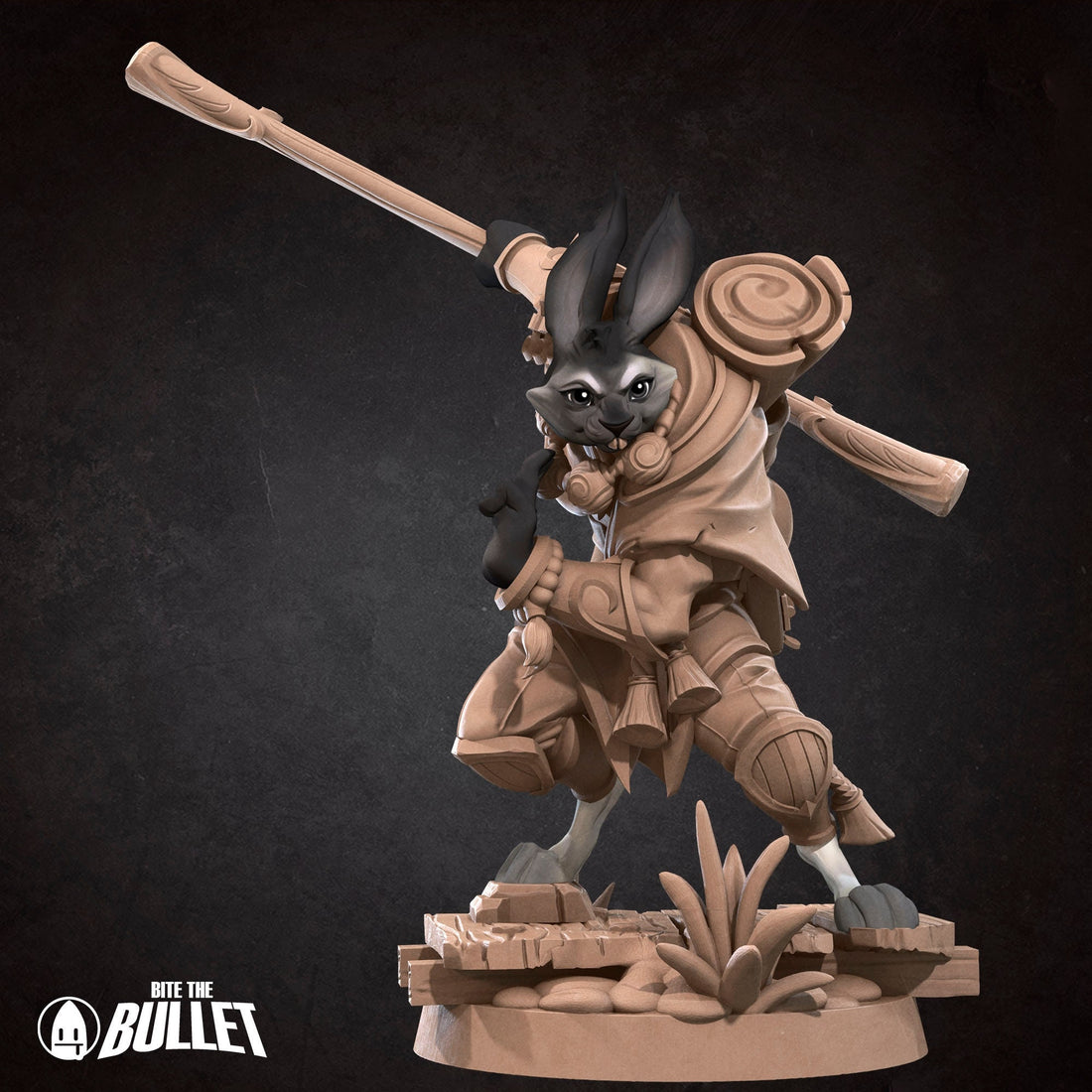 Harengon Monk Miniature | Tabletop RPG Miniature | Bite the Bullet | Roleplaying 3D Printed Fantasy Mini - 3DPrintDen