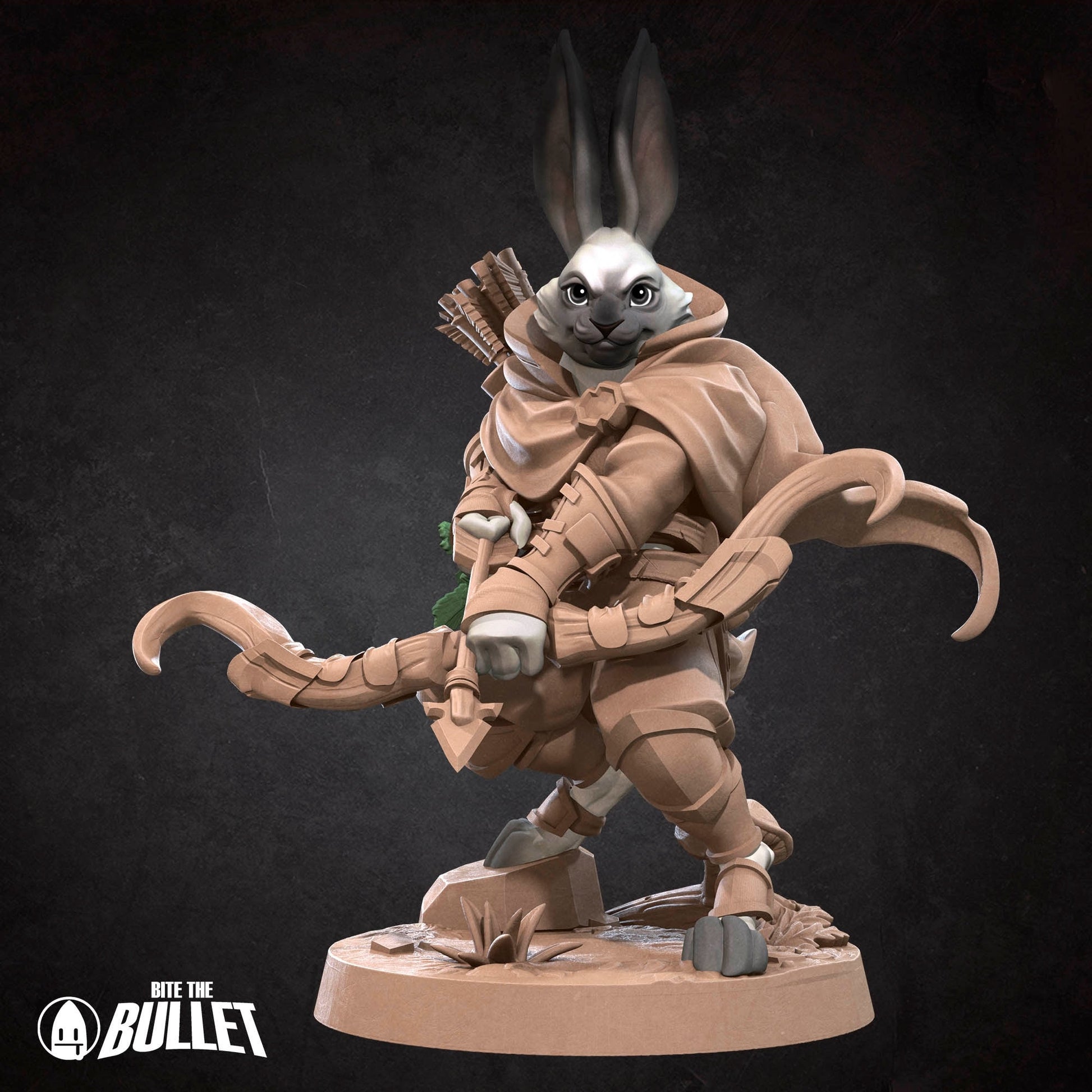 Harengon Ranger Miniature | Tabletop RPG Miniature | Bite the Bullet | Roleplaying 3D Printed Fantasy Mini - 3DPrintDen