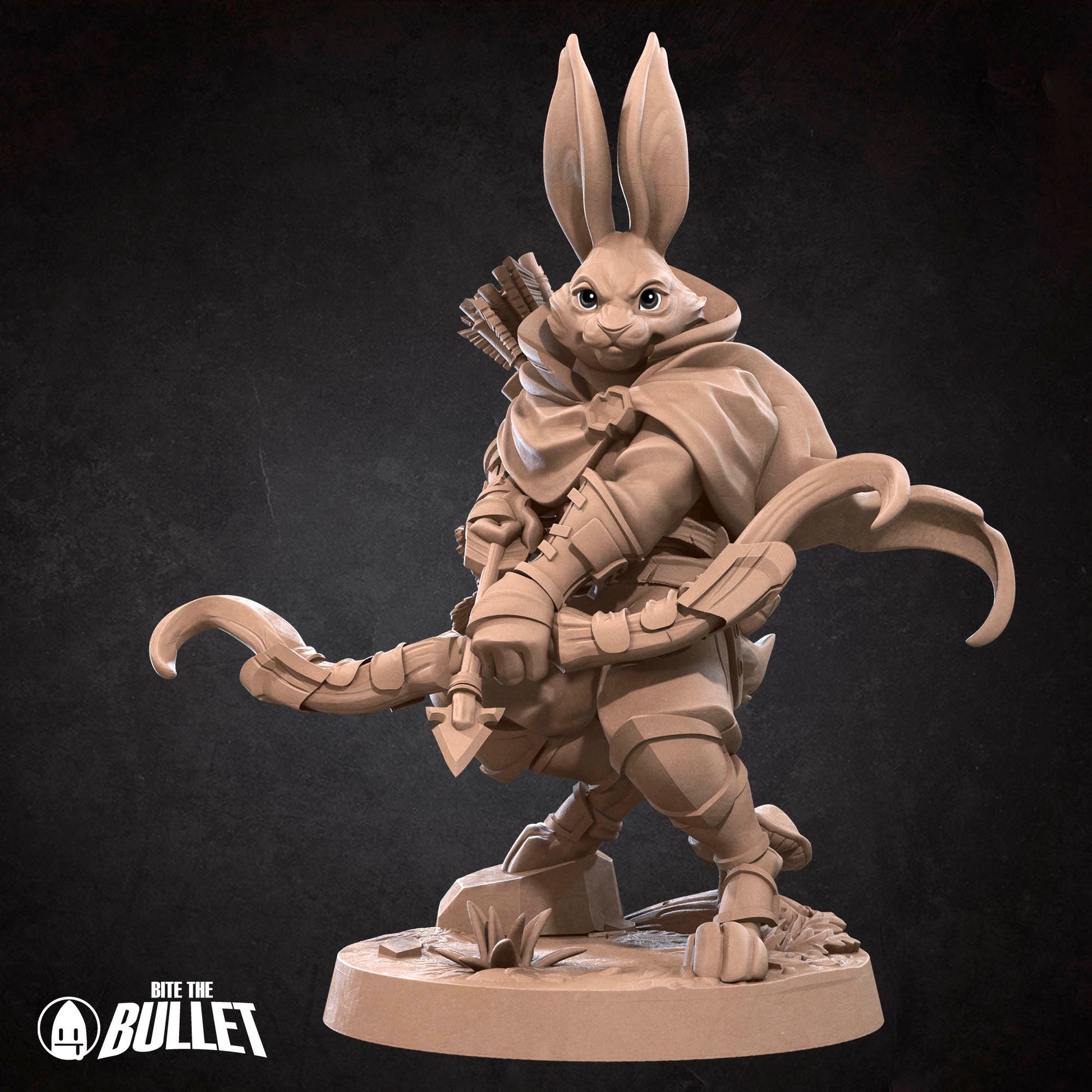 Harengon Ranger Miniature | Tabletop RPG Miniature | Bite the Bullet | Roleplaying 3D Printed Fantasy Mini - 3DPrintDen