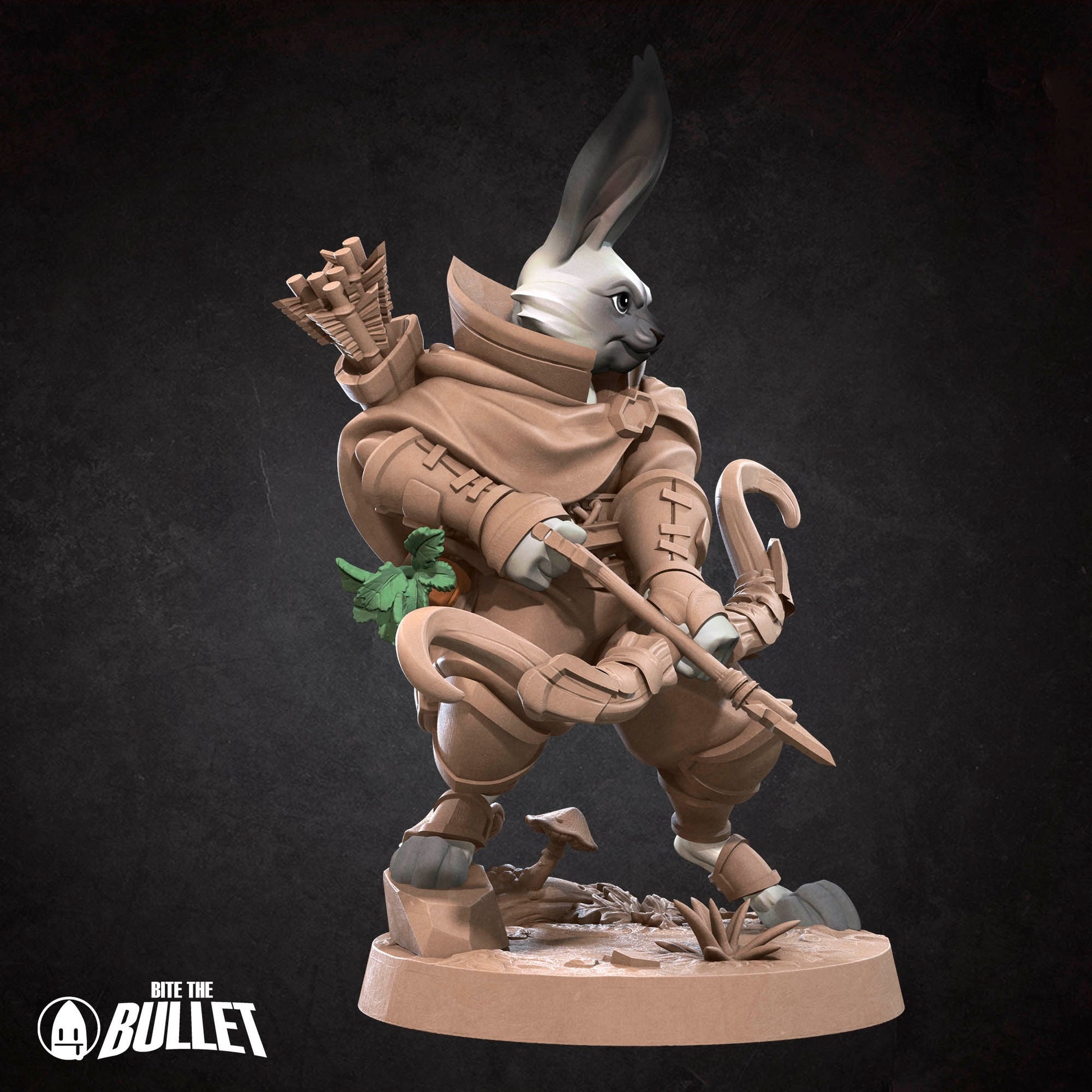 Harengon Ranger Miniature | Tabletop RPG Miniature | Bite the Bullet | Roleplaying 3D Printed Fantasy Mini - 3DPrintDen