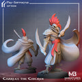 Chicken Warrior Miniature, Charles | Tabletop RPG Miniature | Miniatures Blueprint | Roleplaying 3D Printed Fantasy Mini - 3DPrintDen