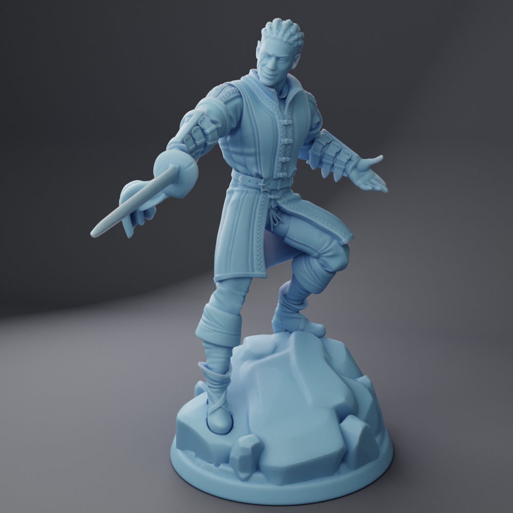 Warlock Miniature, Will | Twin Goddess Miniatures | Tabletop RPG Miniature | Roleplaying 3D Printed Fantasy Mini - 3DPrintDen