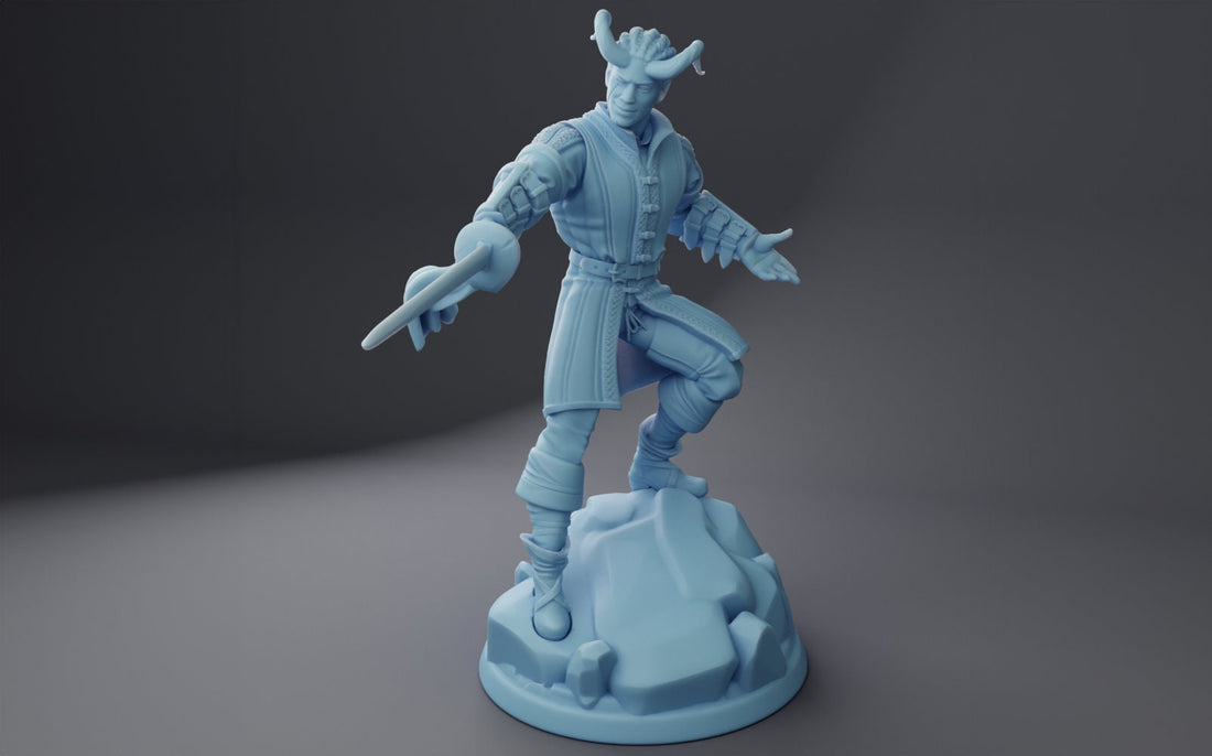 Warlock Miniature, Will | Twin Goddess Miniatures | Tabletop RPG Miniature | Roleplaying 3D Printed Fantasy Mini - 3DPrintDen